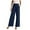 Dark Blue-a, variant on Womens Casual Wide Leg Pants High Waisted Button Down Straight Long Trousers Palazzo Pants Dressy Pants Lounge Pants Size 2XL Dark Blue-a