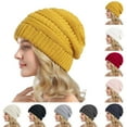 thumbnail image 2 of Baqcunre Beanies Hats Women,Most Popular Custom Brand Winter Thick Warm Wool Hair Cuffed Chunky Knitting Hat Women Yellow, 2 of 5
