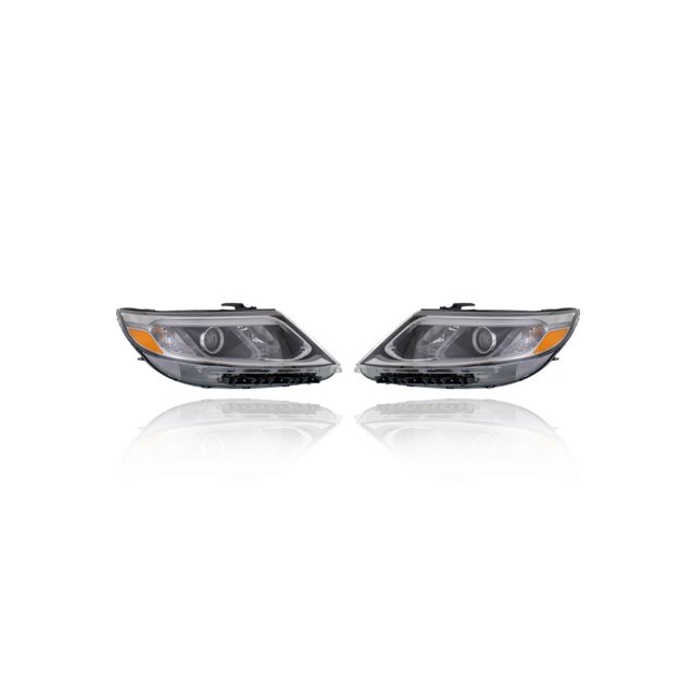Headlight Assembly - Compatible/Replacement for '14-15 Kia Sorento LX - Halogen Without LED Daytime Running Lamp - Pair, Left Driver + Right Passenger Set - 921021U500, 921011U500