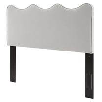 Headboard, King Size, Velvet, Light Grey Gray, Modern Contemporary Urban Design, Bedroom Master Guest Suite