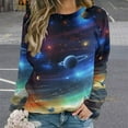 thumbnail image 2 of Sweatshirt For Womens Crewneck Galaxy Star Outer Space Hoodies Teen Girls Cute, 2 of 7