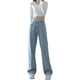 thumbnail image 5 of Pantalones vaqueros rectos ligeros para mujer, Jeans bombachos hasta el tobillo, cintura alta, pierna ancha, sueltos, XS, 5 of 5