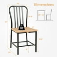 thumbnail image 3 of Gymax Dining Chair Set of 4 Armless Spindle Back Kitchen Chairs w/ Ergonomic Seat Black & Natural, 3 of 10