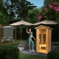 thumbnail image 4 of Yesurprise Outdoor Wooden Sauna 1 Person 1560W Low EMF Canadian Hemlock Wooden Far Infrared Dry Sauna for Indoor Outdoor, 4 of 7