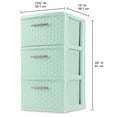Sterilite 3 Drawer Weave Tower Classic Mint