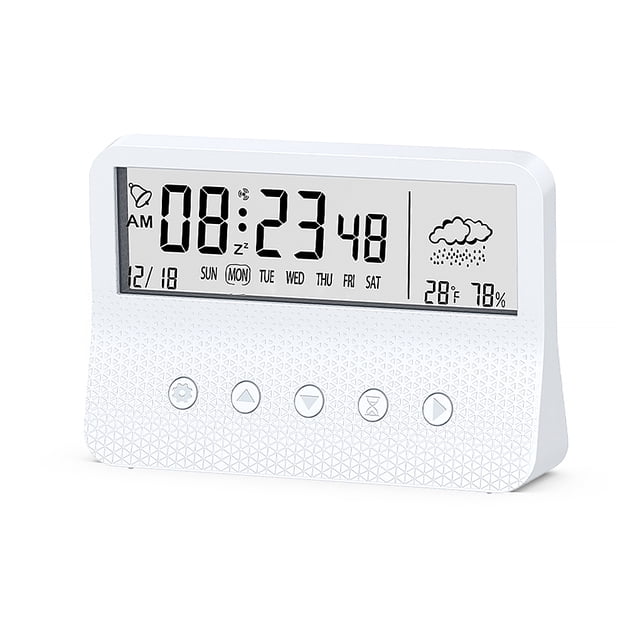 Sala de estar Desktop Digital Alarma Reloj de plástico Cuenta regresiva Temporizador Calendario Temperatura Humedad Medidor de humedad Bajo Ruido Home Supplies Blanco Tipo 2 Methold HA010357-04