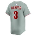 thumbnail image 3 of Men's Nike Bryce Harper Gray Philadelphia Phillies Road Limited Player Jersey, 3 of 3