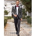 thumbnail image 6 of COOFANDY Mens Velvet Blazer Regular Fit Floral Tuxedo Jacket Stylish Wedding Party Prom Suits, 6 of 9