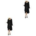 thumbnail image 4 of Vestido de lentejuelas Sonducket con cárdigan de encaje al aire libre traje de fiesta graduación multicolor Negro/M, 4 of 6