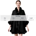 thumbnail image 3 of Fewfanhot Ruffled Faux Fur Trim Wool Blend Poncho Cape, Open Front Warm Wrap Shawl Coat for Women Winter, 3 of 5