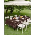 thumbnail image 4 of Outdoor Tablecloths with Umbrella Hole & Zipper, Rustic Botanical 54x80 Inch Tablecloth Rectangle, Japanese Herb on Brown Simple Art Waterproof Table Cloth, Patio/Pool/Picnic Table Covers, 4 of 8