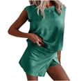 thumbnail image 2 of Kilaqueen Women 2 Piece Set Summer Casual Crew Neck Sleeveless Tank Top and Skorts Shorts Matching Sets Sweatsuit Tracksuit Outfits Split Athletic Skirt with Shorts Underneath Lounge Set, 2 of 9