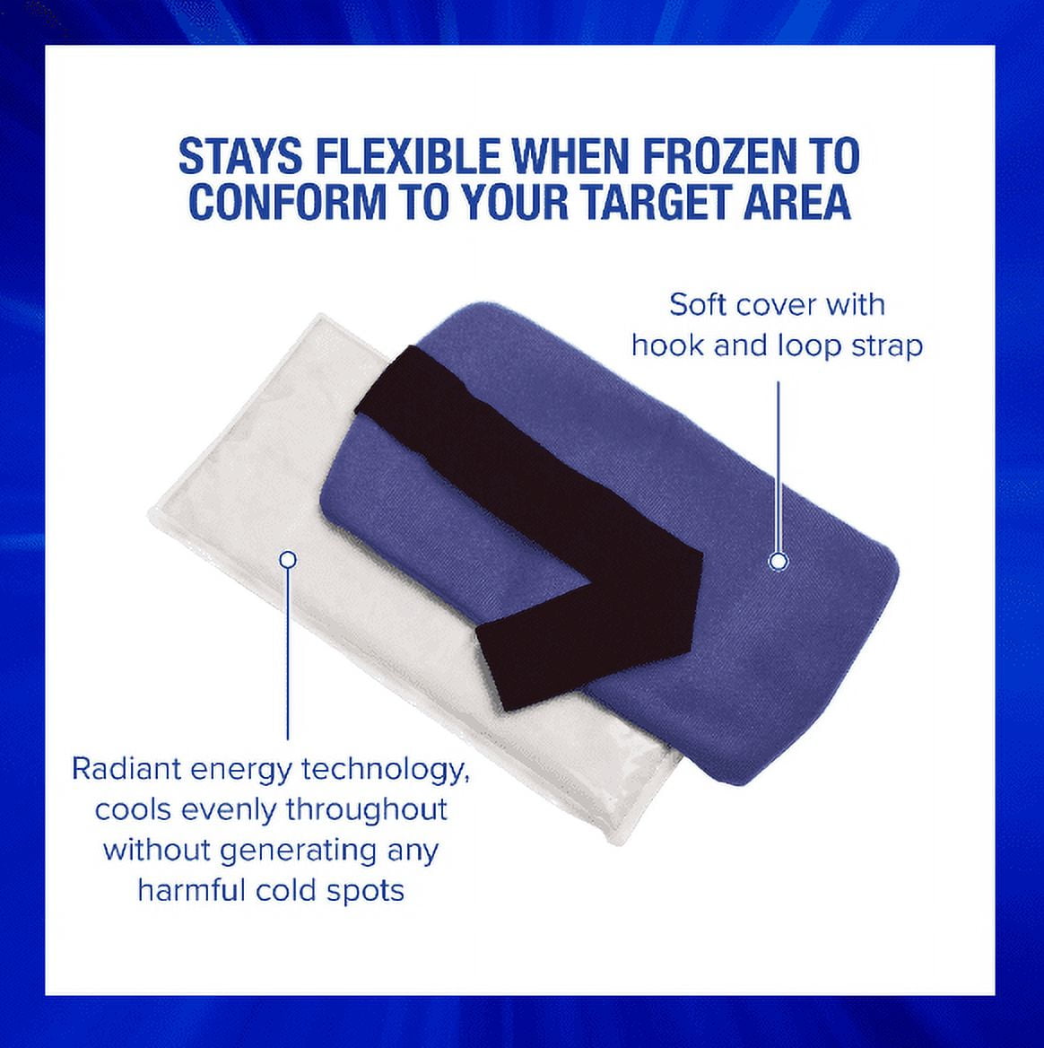 ThermiPaq 8" x 14" Reusable Icy Cold Pack Pain Relief Wrap Therapy, Support Injury Recovery, Large