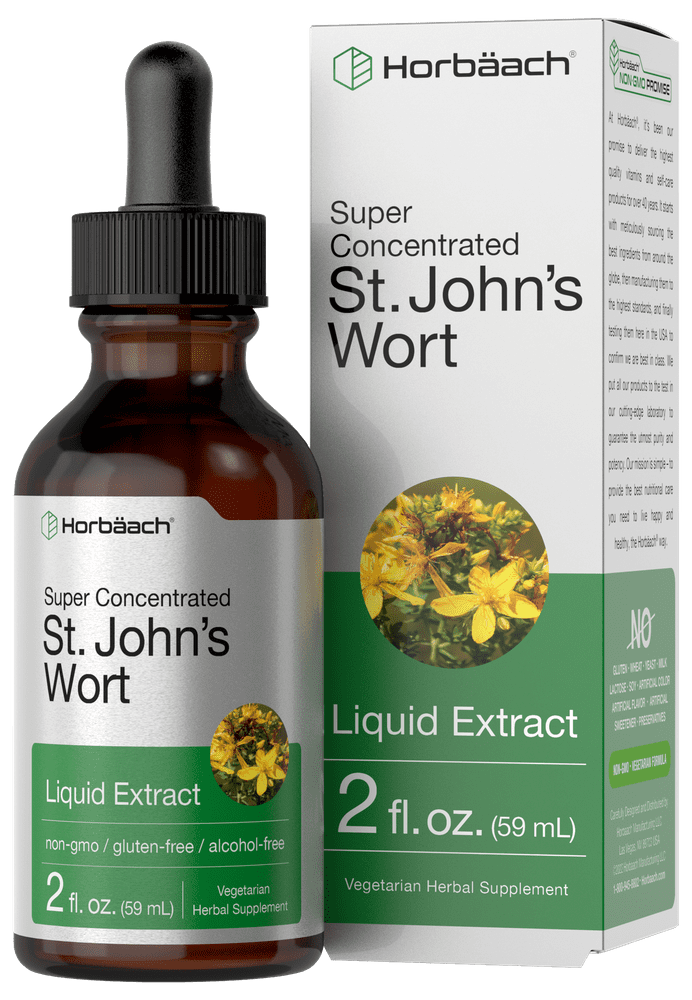 St Johns Wort Liquid Extract 2 oz Vegetarian & Alcohol Free by