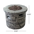 thumbnail image 5 of GDF Studio Jasper Outdoor Acacia Wood 5 Piece Adirondack Chair and Fire Pit Set, Natural and Gray, 5 of 13