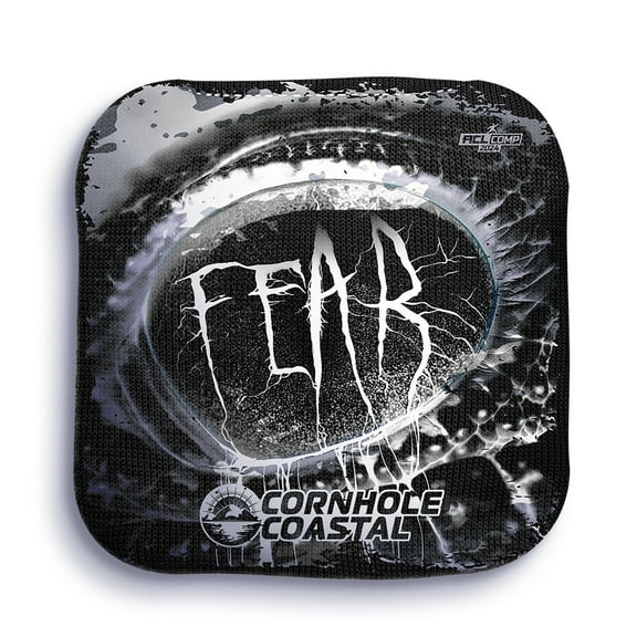 Cornhole Coastal Set of 4 Regulation Professional Dual Sided ACL Pro Approved Cornhole Bags for Corn Hole Toss Games - For All Skill Levels (Fear, Steel)