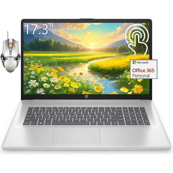 HP 17 Touchscreen Computer Laptop for Student and Business, 17.3" HD , Intel Pentium Silver N5030, 16GB RAM, 1TB SSD, 1-Year Office 365, Numeric Keypad, Wi-Fi, HDMI, Windows 11 Home in S Mode