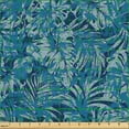 thumbnail image 2 of Ambesonne Aloha Fabric by the Yard Upholstery, Abstract Grunge Botany Leaves, 10 Yards, Indigo and Sea Blue, 2 of 5