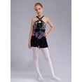 thumbnail image 3 of YiZYiF Girl's Sequins Tassel Latin Dance Leotard Dress Cha-Cha Performance Sparkly Fringed Bodysuit Colorful 12, 3 of 7