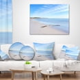 thumbnail image 3 of Designart Wood Branch on White Beach - Modern Seascape Throw Pillow - 16x16, 3 of 4