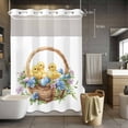 thumbnail image 5 of Easter Egg No Hooks Shower Curtain with Snap-in Liner Cute Animal Shower Curtains for Bathroom, Waterproof, Easy Install, Washable 48"x72", 5 of 9