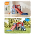 thumbnail image 5 of KORIMEFA 11 in 1 Toddler Slide, Kid Slide for Toddlers Age 1-3 with Golf Set, Ring Toss, Basketball Hoop, Drawing Board and Telescope, Indoor Outdoor Playset Playground, Blue Red, 5 of 17