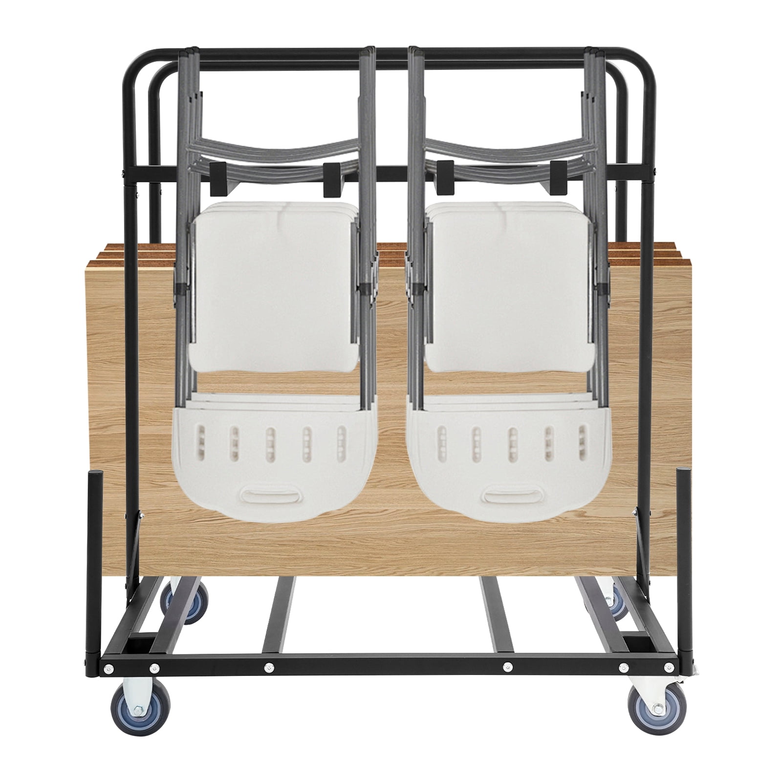 Multi-Load Table Chair Mover, 5 Tables+14 Chairs or 14 Tables Capacity, Removable Design & Smooth Edges, Perfect for Event Planners, Facility Managers