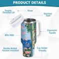 thumbnail image 2 of Yayeee 30oz Double-Wall Insulated Stainless Steel Tumbler with Handle Bottle, Sea Window, 2 of 8