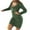 Army Green, variant on Womens Long Sleeve Zip - Front Knit Bodycon Dress, Stretchy Party Outfit, Solid Color Styles, Short Length, for Nightclub & Dates
