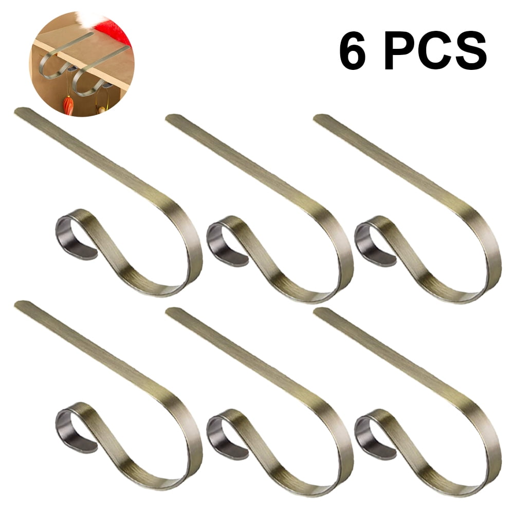 Details about   4/6Pcs Christmas Stocking Holder Mantle Hooks Hanger Fireplace Clip Home Tool