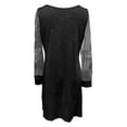 thumbnail image 5 of Letdown Women's Sparkly Ruched Bodycon Mini Dress Sheer Mesh Bell Long Sleeve V Neck Short Club Party Dresses (Black,L), 5 of 5