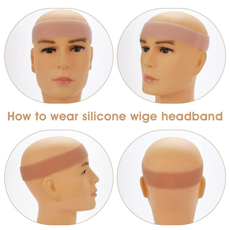 Silicone Wig Grip Band 4pcs Adjustable Wig Fix Headband Non-Slip Elastic Wig Gripper Women Men Wig Bands Sweat-proof Hold Wig Cap Hairband, Size: One