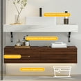 thumbnail image 4 of Dextrus 48 in Bathroom Vanity Floating Wall Mounted Bathroom Cabinet Glossy Cabinet Storage Wooden Vanity with Ceramic Basin Sink and 2 Drawers, Walnut & White, 4 of 6