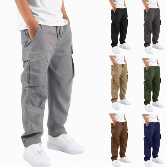 11-12 Years Teen Boys Relaxed Fit Cargo Pant for Outdoor Sweatpants School Pants Fall Winter Pants Boys' Sweatpants for Kids School Sports 1T 2T 3T 4T 5T 6T 7T 8T Brown Pants