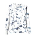 thumbnail image 4 of IROINNID Économies Polyester T-Shirt à Manches Longues pour Femmes, Décontracté, Ample, Col Rond, Blouse, T-Shirt à Imprimé de Noël, Hauts, Bleu Clair, 4 of 4