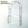 thumbnail image 5 of Resenkos Outdoor Decor,7.9 Feet Metal Garden Arch Backdrop Stand with Fence for Climbing Plants-Black, 5 of 7