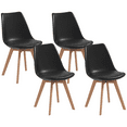 thumbnail image 1 of HOMCOM Modern Dining Chairs Set of 4 with PU Leather Cushion, Wood Frame, 1 of 10