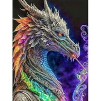 Diamond Painting Kits for Adults, 5D Colourful Dragon Diamond Art Kits Full Drill Coloured Diamond Painting Dragon Kit for Kids Beginners, DIY Crystal Gem Art for Home Wall Decor