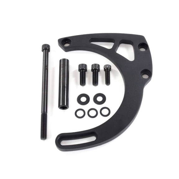 Long Water Pump Mid-Mount Alternator Bracket for Chevy Small Block - Black