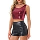 thumbnail image 4 of TOP CROP METÁLICO CON LENTEJUELAS INSPIRE CHIC PARA MUJER, BRILLO Y SIN MANGAS, TANK TOP DE FIESTA Y CLUB, COLOR ROJO VINO, 4 of 6