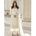 thumbnail image 2 of Engagement Wear Indian Shalwar Kameez Suits Pakistani Designer Palazzo Dress ( White, 6XL - 54 ), 2 of 6