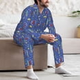 thumbnail image 7 of Naloa New-York City Men’s Pajamas Set - Long Sleeve Button Down Sleep Shirt and Pajama Bottoms Sleepwear Set-, 7 of 7