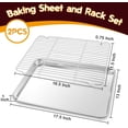 thumbnail image 2 of 17.5 Inch Large Baking Sheet and Rack Set, P&P CHEF Half Stainless Steel Cookie Sheet Baking Pan with Cooling Rack for Cooking/Roasting, Non-Toxic & Bake Evenly, Oven & Dishwasher Safe, 2 of 7