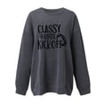 thumbnail image 2 of Gibobby Sudadera mujer Sudadera de manga larga para mujer dobladillo largo bloque de color(Gris,G), 2 of 3