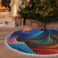 thumbnail image 6 of Rocae Vibrant Fluid Motion Art for Christmas Tree Skirt with Pom Pom Trim for Holiday Party for Holiday Home Decor Indoor Outdoor-36", 6 of 7