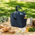 thumbnail image 5 of Picnic Bag, Lunch Bag Insulated, Tote Bag with Lunch Compartment, Navy Insulated Lunch Tote, Water-Resistant Oxford Zipper Handheld 10X10X5.5 Inch Reusable Tote Lunch Bag for Meal, 5 of 7