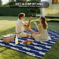 thumbnail image 5 of Fsddascl Navy Blue Outdoor Rug for Patio/Deck/Porch, Non-Slip Large Area Rug 4 x 6 Ft, Nautical Knot White Modern Art Indoor Outdoor Rugs Washable Area Rugs, Reversible Camping Rug Carpet Runner, 5 of 5