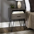 thumbnail image 2 of Croft Mid-Century Modern Metal Hairpin Leg 1-Drawer End Table Set in Slate Gray, 2 of 6
