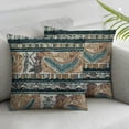 thumbnail image 3 of Pack of 2 Throw Pillow Covers Decorative Pillow Cases for Sofa Couch Bed, Bohemian Striped Geometric Pattern, Green Taupe Cream, 3 of 7