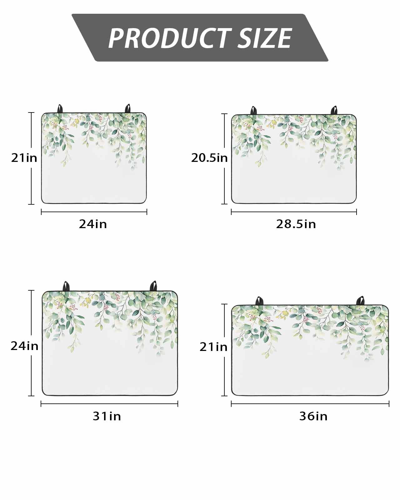 Stove Top Covers for Electric Stove, Eucalyptus Leaves Glass Stovetop Cover Protector, Summer Botanical Spring Green Induction Cooktop Protector Oven Mat for Kitchen Countertop 24"x21"